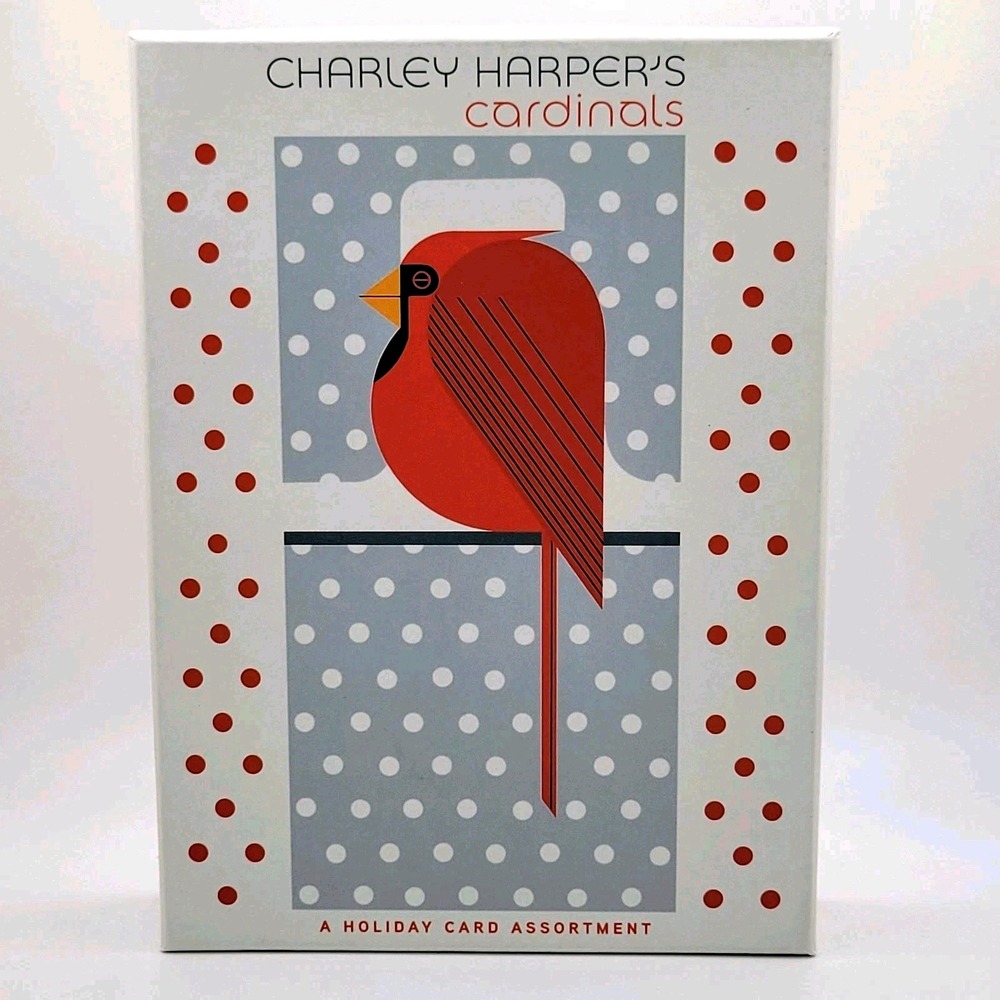 Charley Harper Cardinals Holiday Card Storage Box 7.25x5.25 Box Only